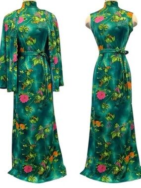 Jane Andre Vintage California Matching Maxi Dress & Jacket Set